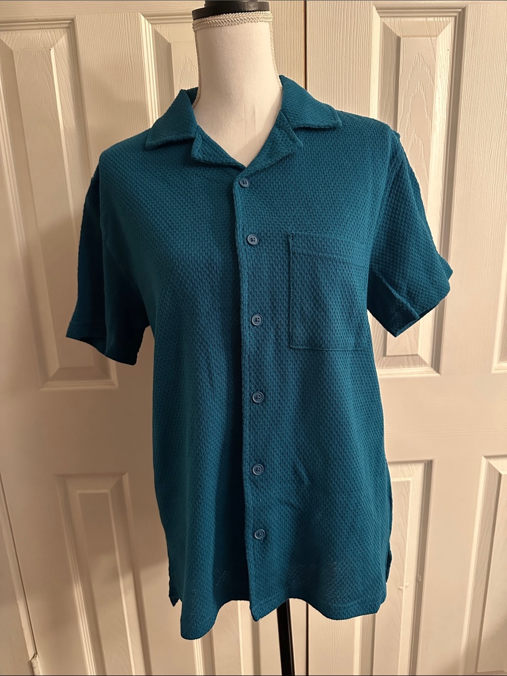 Original Use Teal Short-Sleeve Button-Up Shirt